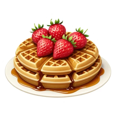 Waffle with strawberries on top emoji sticker