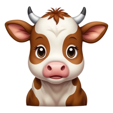sad baby cow pleading sticker
