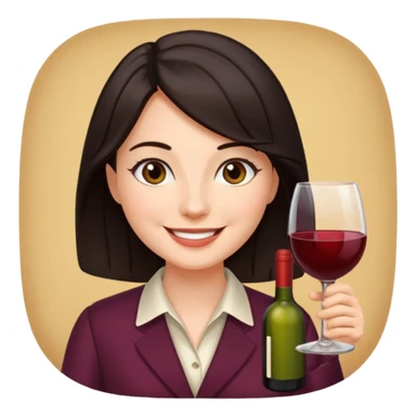 wine expert dark hair sticker