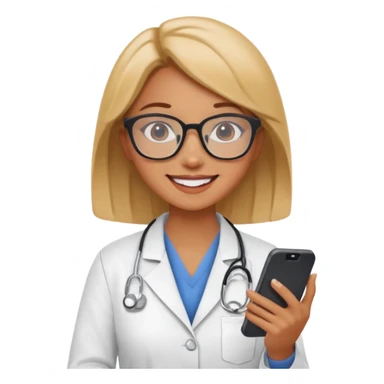 A cute veterinarian girl that watching a movie on her phone sticker