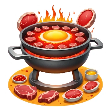 Iron-rich foods (liver, steak, sardines, dark chicken meat, egg yolk) surrounding a glowing forge that transforms them into bright red blood cells. The blood cells carry tiny oxygen molecules throughout a luminous outline of a body, bringing energy to muscles and vital organs. sticker