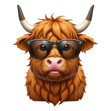 Highland cow with sunglasses sticker