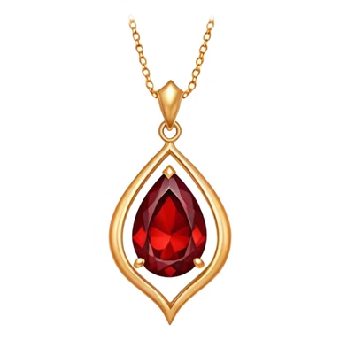 red garnet pendant like a drop of enchanted starlight, glowing with passion and power sticker