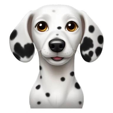 White dachshund with black spots  sticker