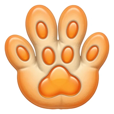 a very light pale pastel apricot pawprint sticker