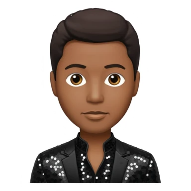 Kenneth Babyface Edmonds with dark brown hair, black sequin outfit sticker