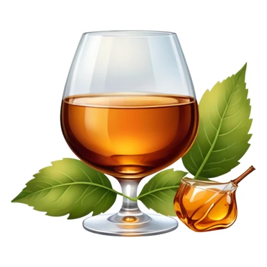 glass of cognac in a garden sticker