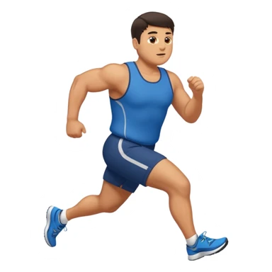 create a stocky man running towards me sticker