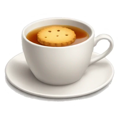 Cup of tea with biscuit sticker