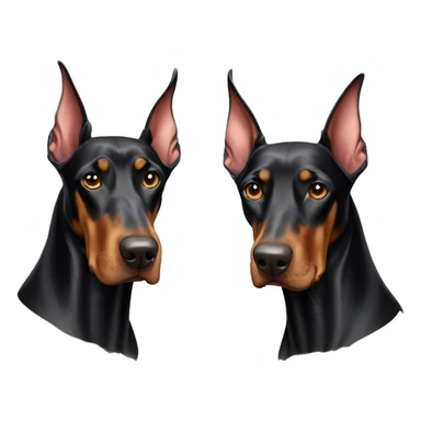 Two Dobermans different colors sticker