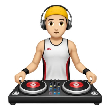 kulaklık takan bir dj sticker