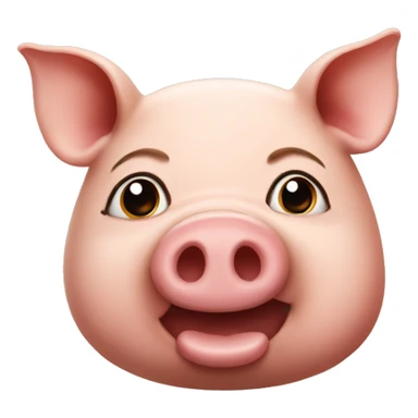 Pig with cheeks with a long brown sauce on them sticker