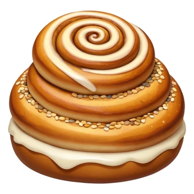 cinnemon bun with sugar pebbles on top sticker