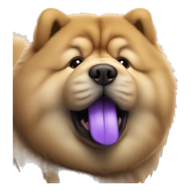 Chow chow with purple tongue, full-body, photorealistic 4k sticker