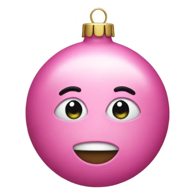 Pink holiday ornament   sticker