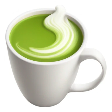 Realistic Matcha latte in white mug sticker
