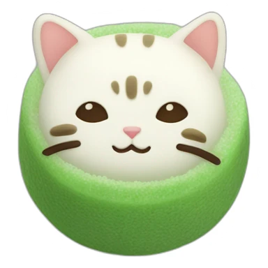 green rice cake mochi cat sticker