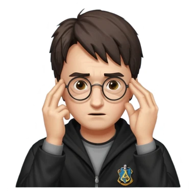 Harry Potter facepalm with glasses, lightning scar sticker