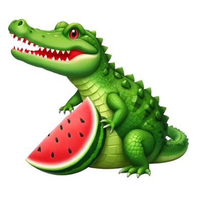 Crocodile with a watermelon sticker
