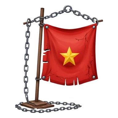 red flag with chainsmaking a square in his center sticker