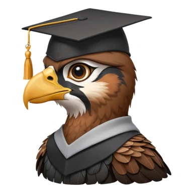 falcon with a black grad cap - semi realistic sticker