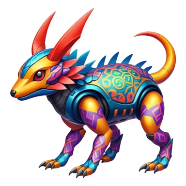  exotic tropical cyber-Protogen-Fakémon-Pokémon-Vernid-creature sticker