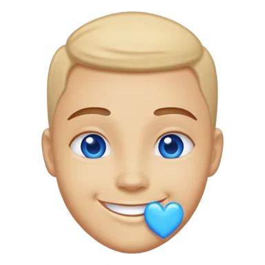 Smiling Face with blue Hearts sticker