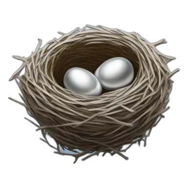 Silver bird nest sticker
