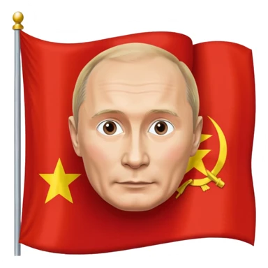 flag of the USSR with a portrait of Putin, bright colors, no text sticker