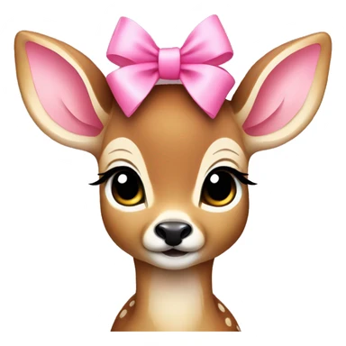 baby deer with pink bow sticker