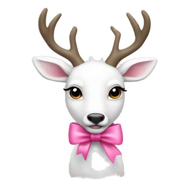 white deer with pink bow sticker
