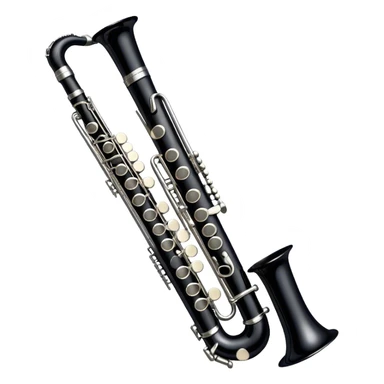Cinematic Realistic Clarinet, deep black body with gleaming silver keys, rich warm lighting catching every intricate detail, slightly worn mouthpiece adding authenticity, glowing with a timeless and sophisticated presence. sticker