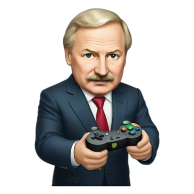 lukashenko holds a joystick in his hands sticker