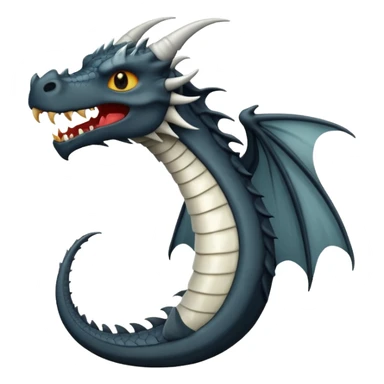 iOS style emoji, minimal dragon fang, dark fantasy object sticker
