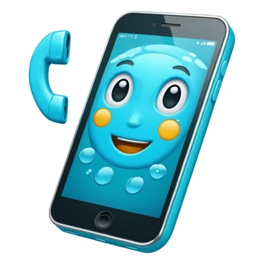 phone call, aqua color sticker