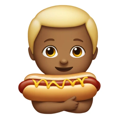 Baby with a hot dog sticker
