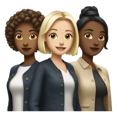 a trio of foreign girls in london sticker