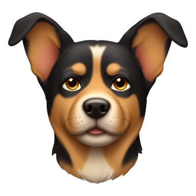 black and tan dog with pointy ears sleeping sticker