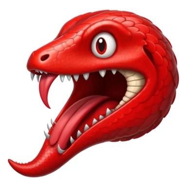 Forked serpent tongue emerging from shadowed mouth, seductive and threatening sticker