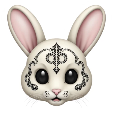 oreille de lapin tête de mort sticker
