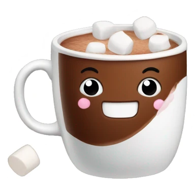 cocoa with marshmallows in a mug sticker