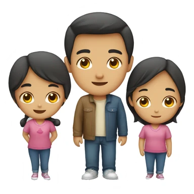 a family from philippines one mom one dad two sisters sticker
