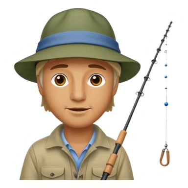 man casting a fishing rod sticker