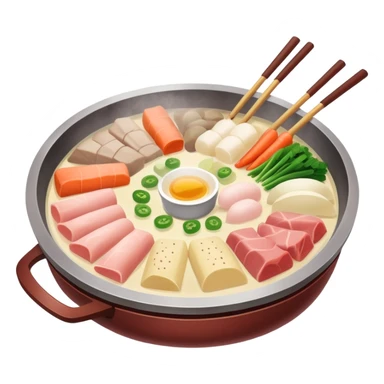 Traditional Chinese hotpot with soft pastel colors sticker