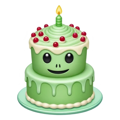 alien holding a cake sticker
