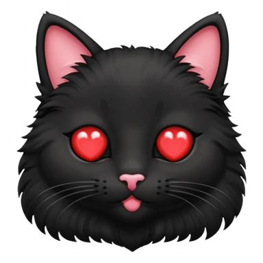 black cat with heart eyes sticker