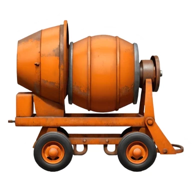 small orange cement mixer (not a truck) sticker