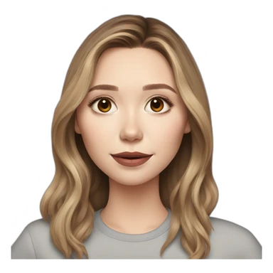 Elizabeth Olsen cartoon wearing tee sticker