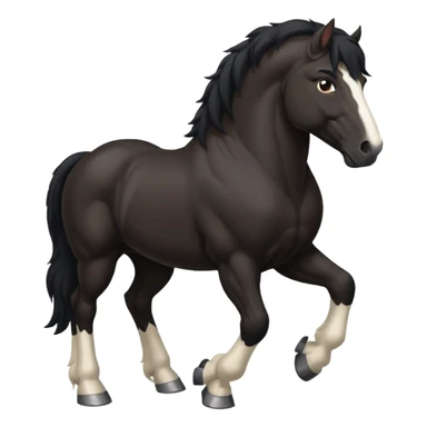 Black Clydesdale 4 legs  sticker