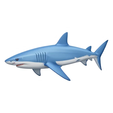 blue shark, with elongated side fins that create legs. On his three feet, he wears blue Nike shoes sticker